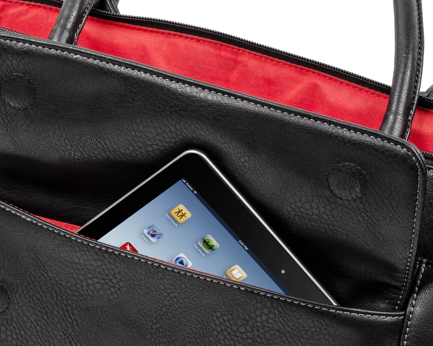 Rivacase Tasche UtoteBag für Laptops bis 15,6 Zoll - Elegante Schultertasche Umhängetasche Tote Bag für Damen aus hochwertigen PU-Leder und viel Stauraum/Schwarz
