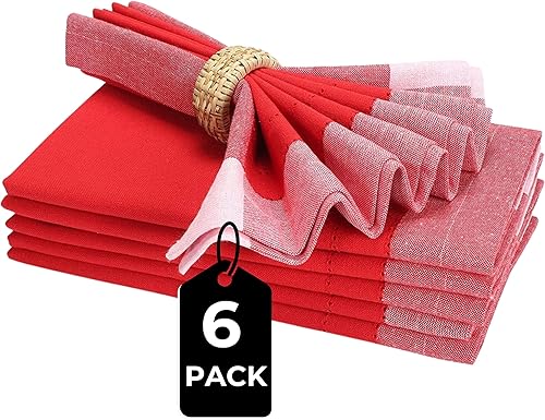 Miniatura 30 de Servilletas de lino y algodón de 18 x 18 pulgadas natural con vainica, servilletas de boda, servilletas de cóctel, servilletas de tela, servilletas