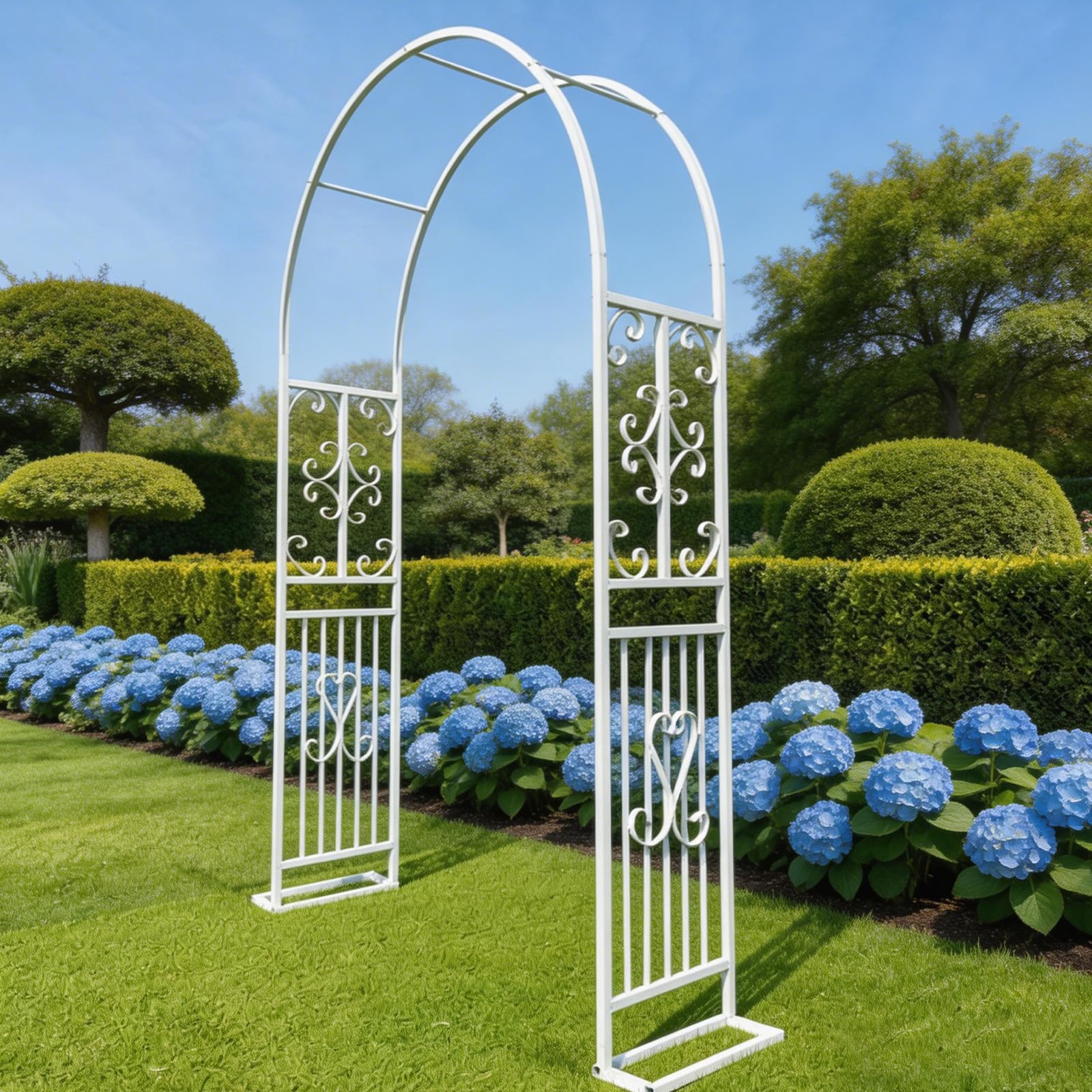 Arche de jardin en métal robuste – Treillis pour plantes grimpantes, arche de cérémonie en plein air, patio, événements d'aménagement paysager et décoration de jardin