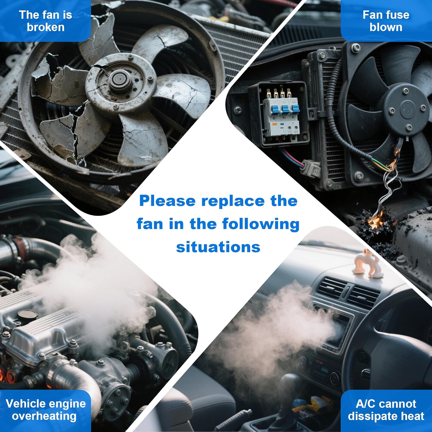 Engine Radiator Cooling Fan For Buick Encore 2014 2015 2016 2017 2018 2019 Chevry Trax 2015-2019 95322864, 621-566