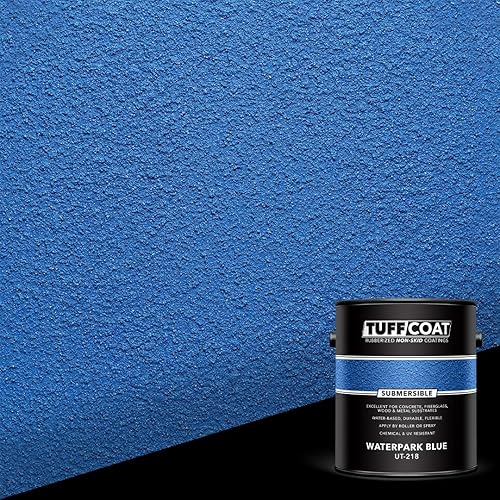 Miniatura 8 de Tuff Coat UT-218 Waterpark Blue - 1 galón sumergible, a base de agua, revestimiento antideslizante de goma