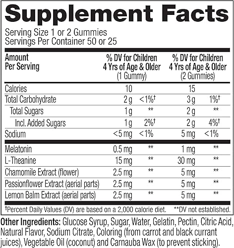Miniatura 8 de OLLY Gomitas para dormir para niños, apoyo ocasional para dormir, 0.5 mg de melatonina, L teanina, manzanilla y bálsamo de limón, suplemento