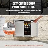 VEVOR BBQ Access Single Outdoor Kitchen Door - 610x432 mm Stainless Steel Flush Mount With Handle and Vents for BBQ Island, Grilling Station, Outside Cabinet - 4