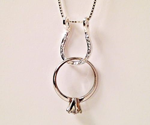 Miniatura 4 de 100% plata esterlina, collar con colgante pequeño de herradura de 916 x 78 pulgadas. Anillo para colgar desde el interior inferior, es un método más