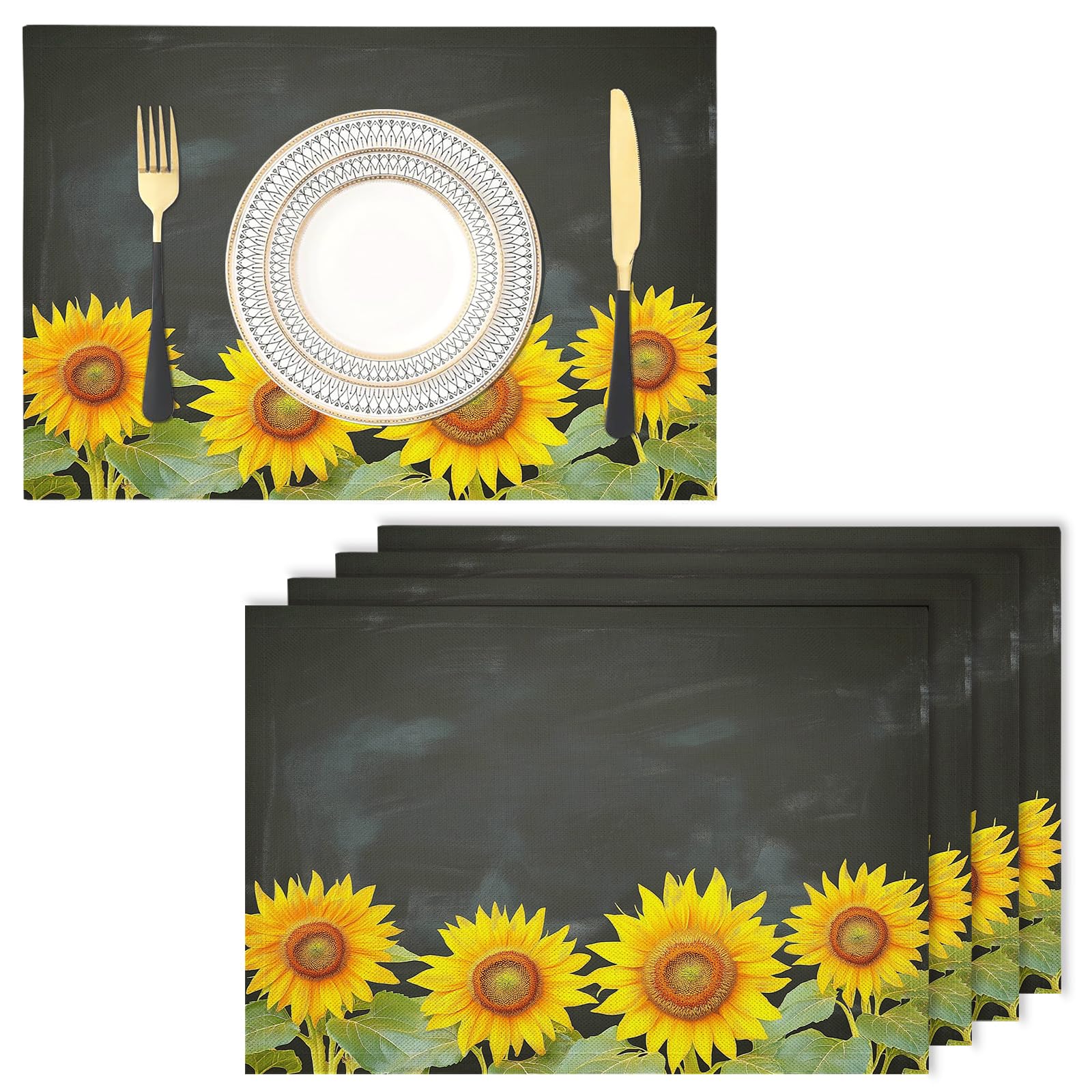 Set de table antidérapant et résistant à la chaleur en lot