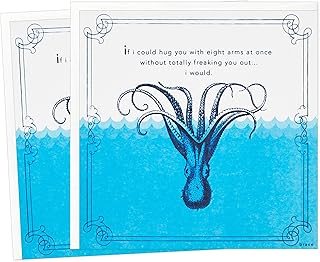 Hallmark Good Mail Pack of 2 Encouragement, Thinking of You, Get Well Soon Cards (Octopus)