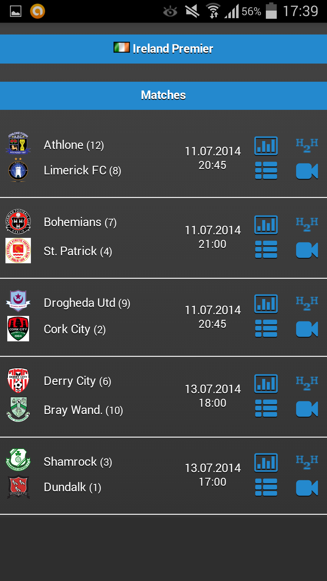 Soccer Statistics App on the Amazon Appstore