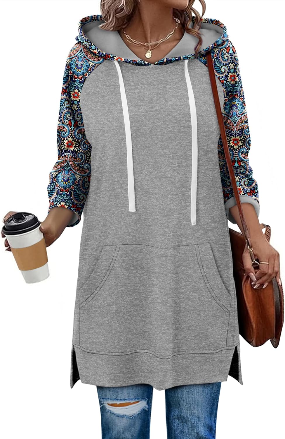 KISSMODA Women Hoodies Dress Long Sweatshirts Dress Raglan Sleeves Oversized Sweatshirts with Pocket 2025 Fall Winter Trendy