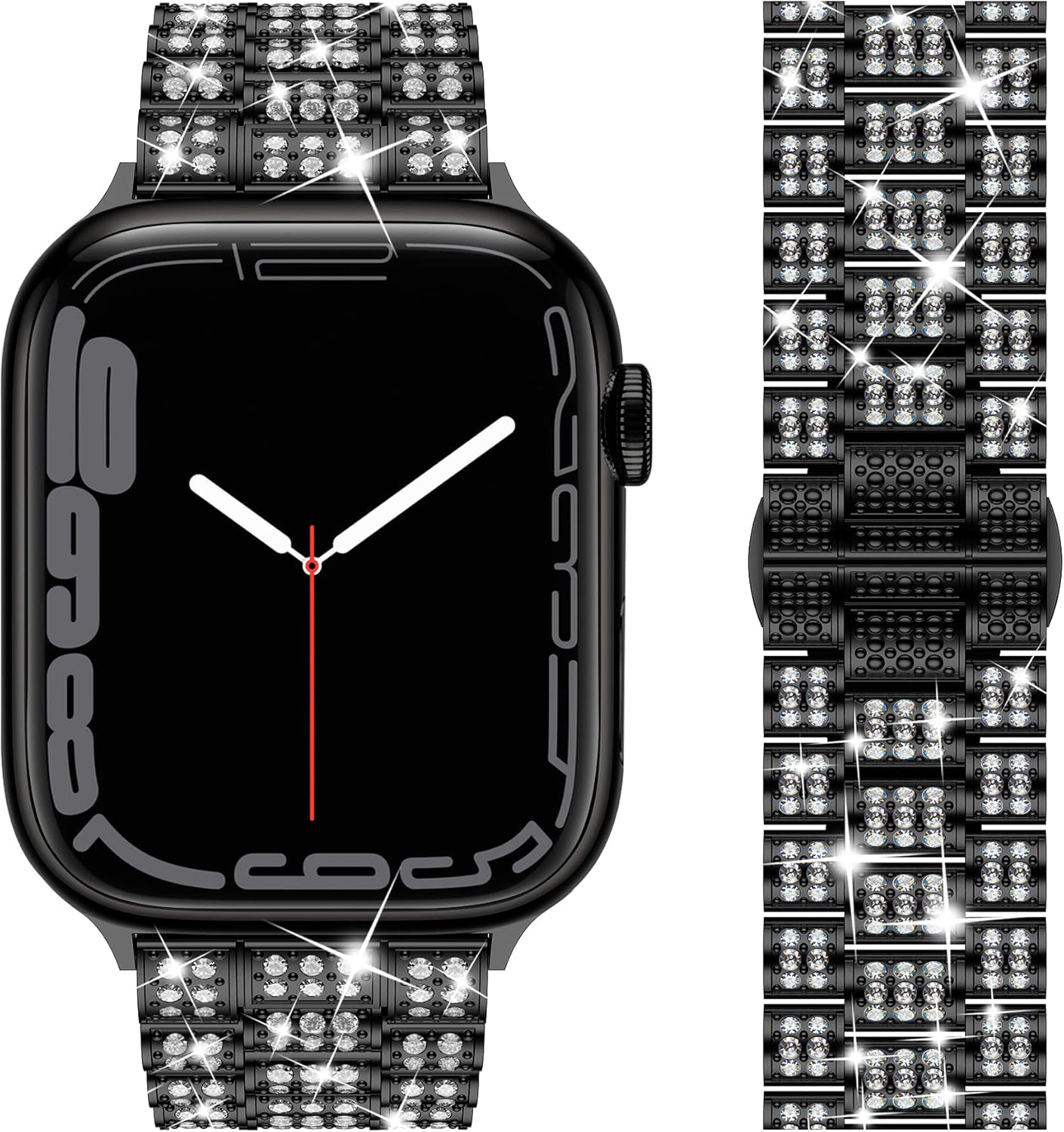 Wolait Dressy Bling Band Compatible With Apple Watch Bands 46mm 49mm 45mm 44mm 42mm 41mm 40mm 38mm, Diamond Metal iWatch Bands for Women Series 11 10 9 8 7 6 SE 5 All Series - Image 3