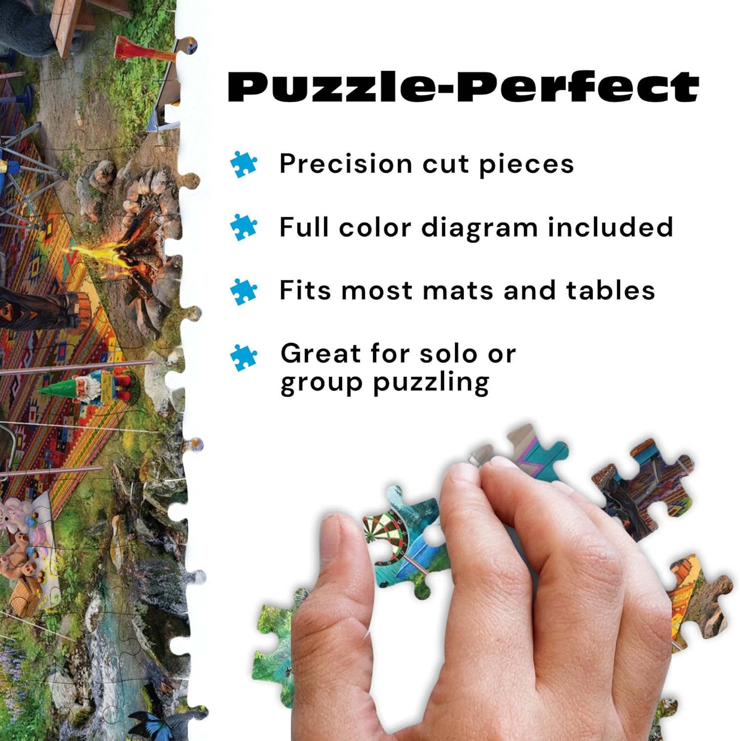 Buffalo Games - Mountain Retreat - Jeff Haynie - 1000 Piece Jigsaw Puzzle for Adults, Challenging and Colorful Camping Scene, Precision-Cut Pieces, Includes Full-Color Poster