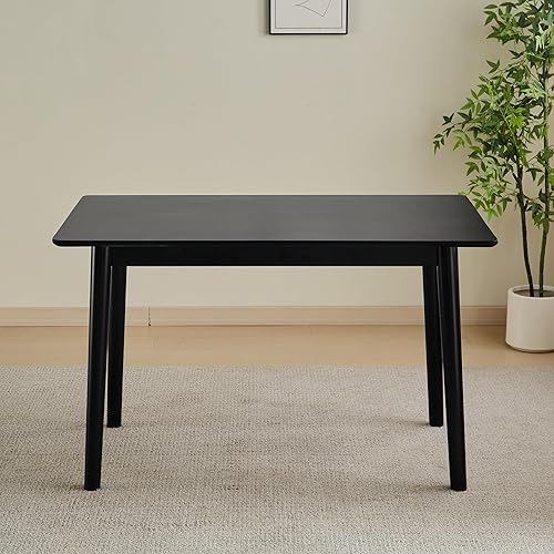Vista 4 de 47 inch Dining Table Black Solid Wood Kitchen Table Dining Table Suitable for Small Space Kitchen Table Modern Home Furniture