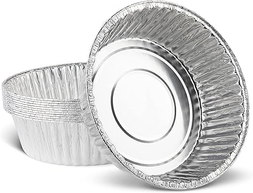 Miniatura 1 de PLASTICPRO Sartenes redondos de aluminio desechables de aluminio de 10 pulgadas, extra profundos, aptos para congelador y horno, para hornear,