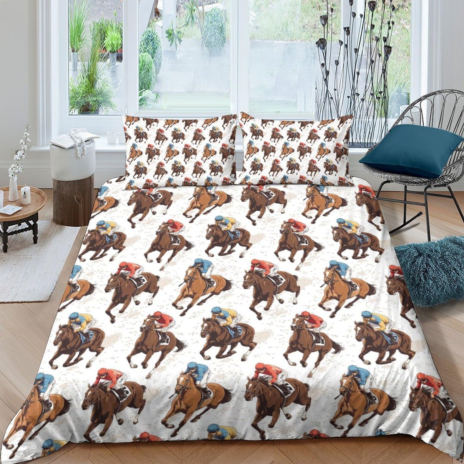 Ctjqhvkz Style-3 3D Printed Cowboy Horse Fitted Sheet Microfiber Soft Breathable Rodeo Bed Cover For Bedroom Dorm Mattress Protection Decor Single（135X200cm）