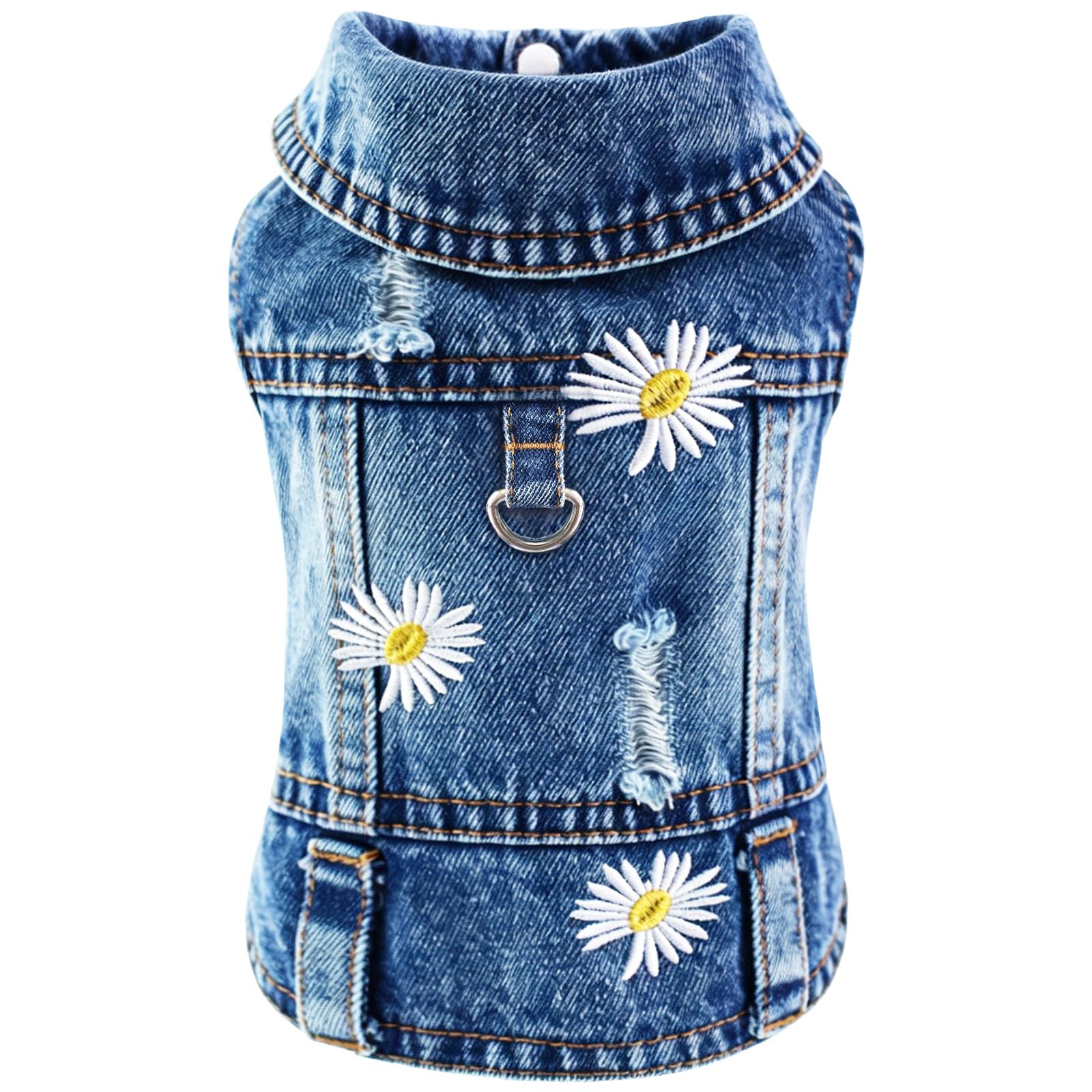 Manteau costume pour chiot en denim bleu pour protéger du vent frais lors des sorties