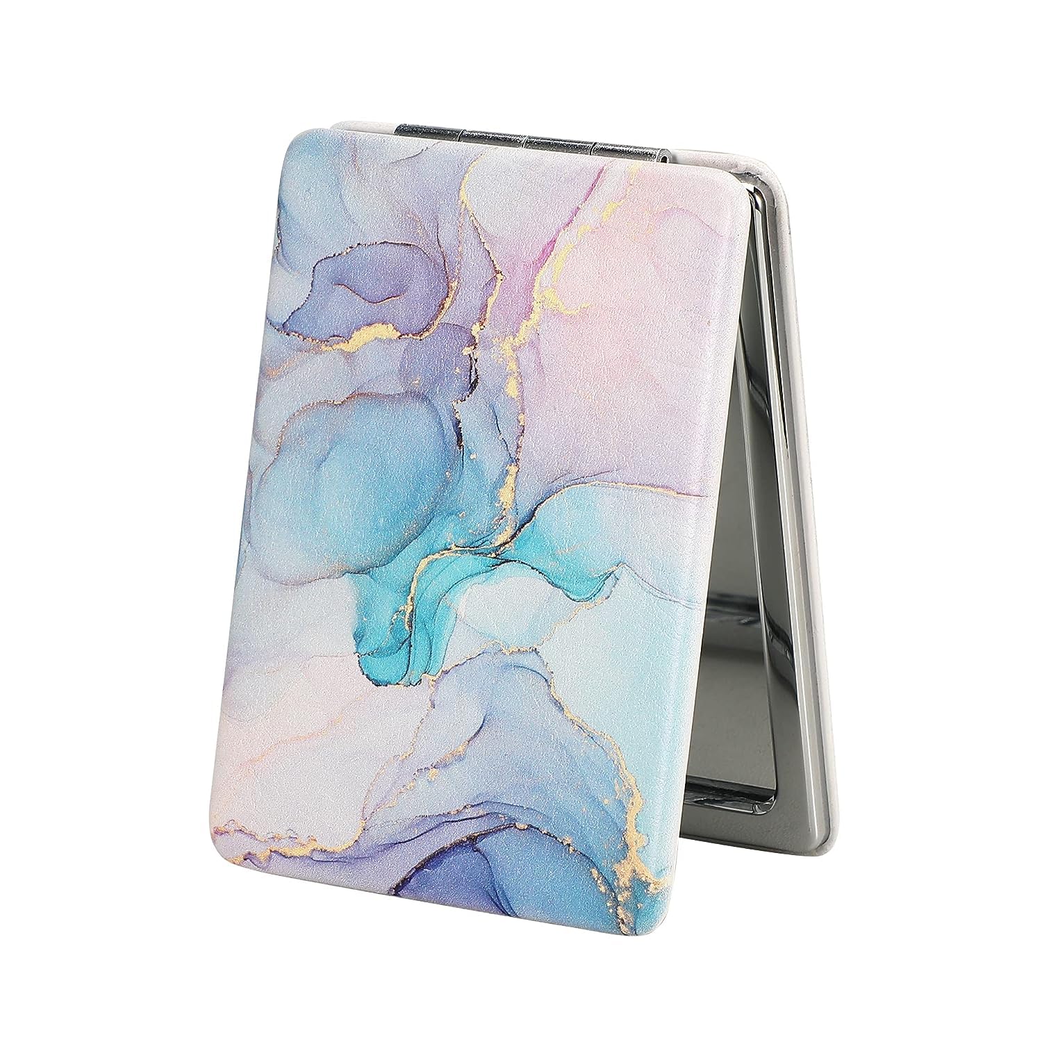 Makeup Compact Mirror Vanity for Women, Multicolored Elegant Rectangle Travel Cosmetic Mirrors for Pocket Folding Mirror, Compact Ultra-Slim Small Portable Travel Size Makeup Mirror-image-30