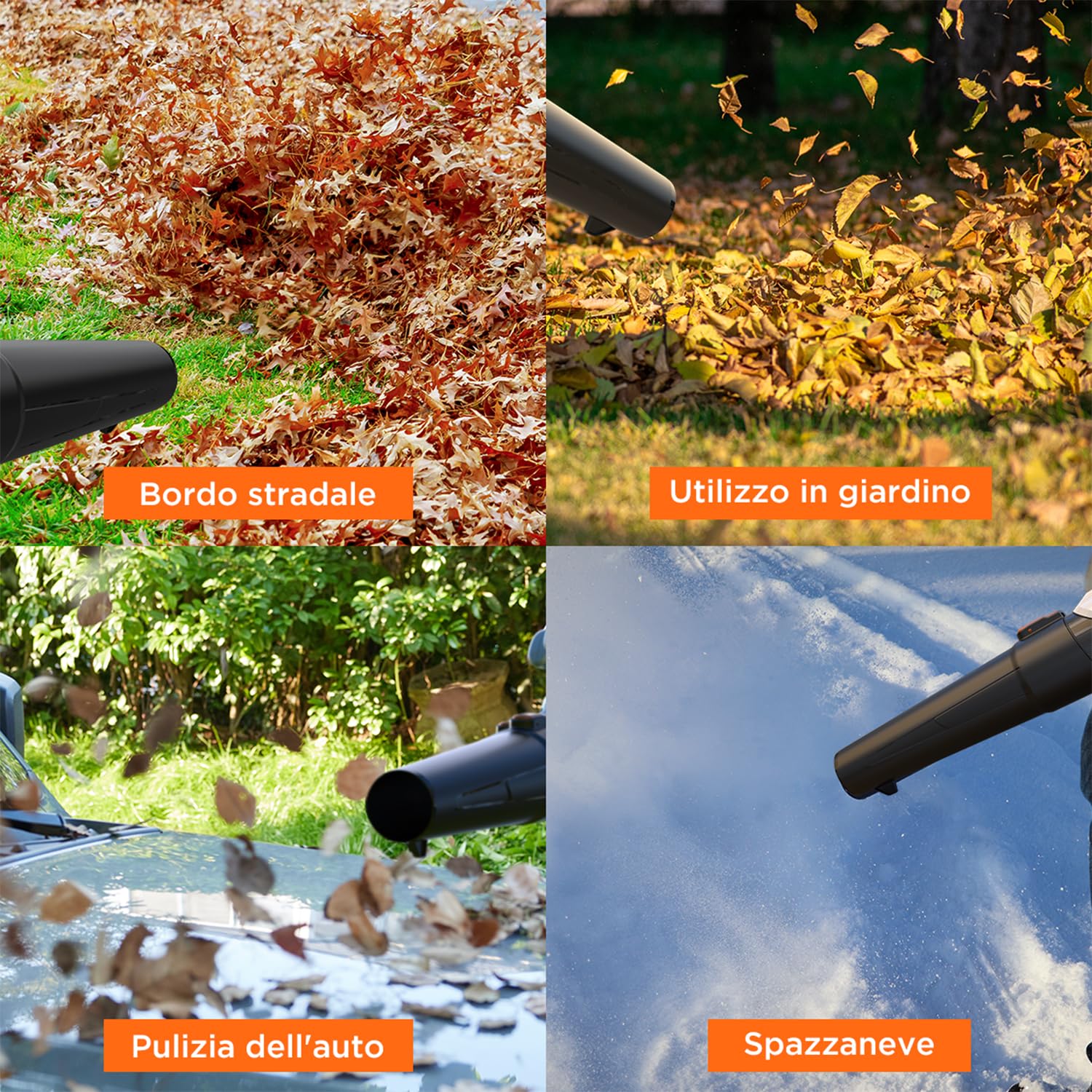 Litheli Soffiatore a Batteria,137 km/h, 604 m³/h, Raccogli Foglie da Giardino con Batteria 20V 2.0AH, Design Leggero,Doppia Velocità