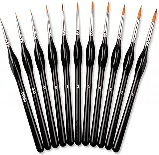 Detailpinsel Set (11-teilig) – Ultra feine Präzisionspinsel für Miniaturen, Warhammer & Modellbau – Größen 00000–7 – Kein Ausfransen – Ergonomischer Griff – WJU Select