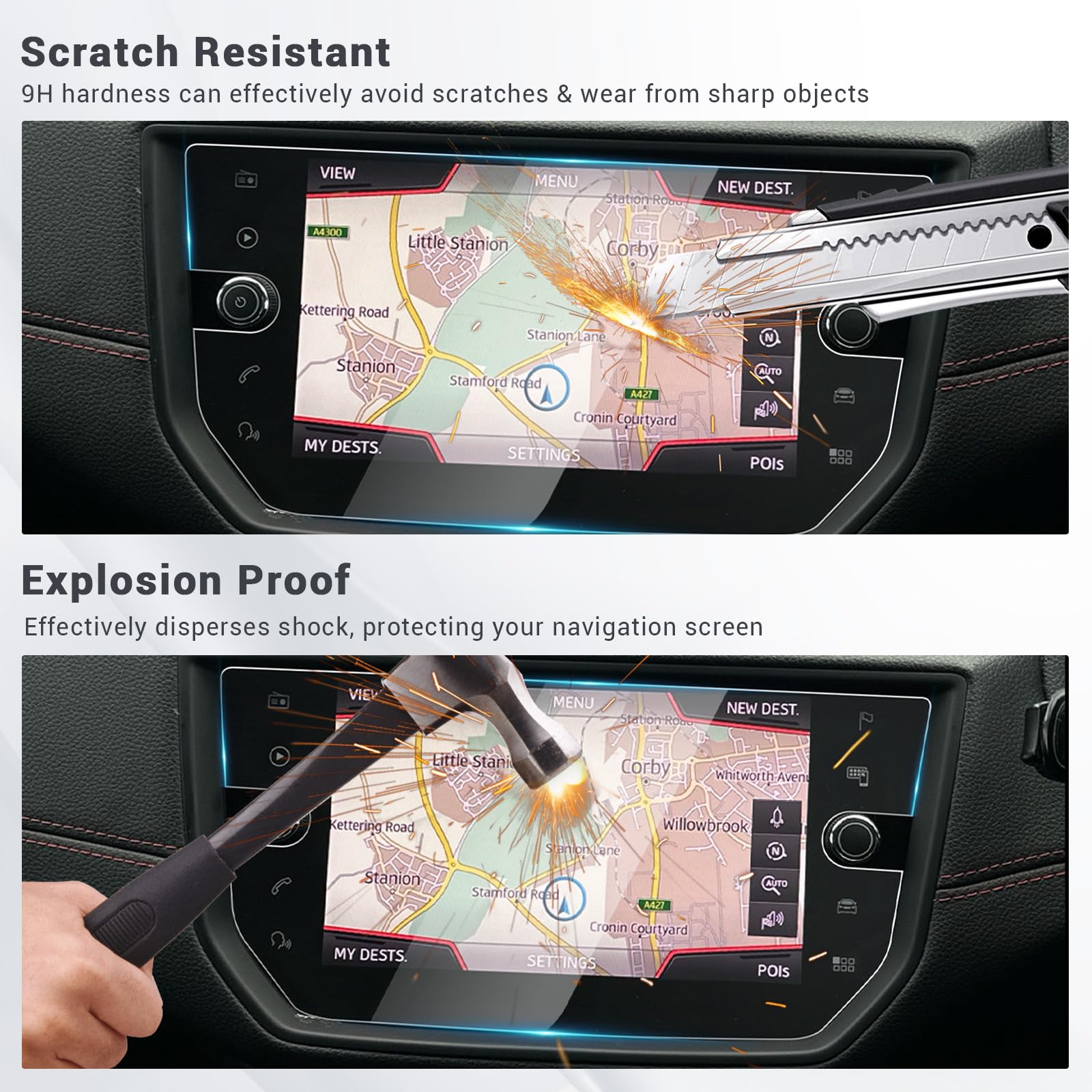 Film Protection écran Verre Trempé 9’’ – Pour Suzuki S-Cross 2022-2023 – GPS, Autoradio - 8