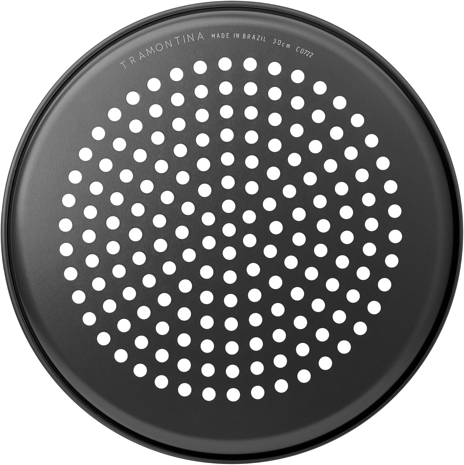 Tramontina 20076030 Pizza Pan with Aluminum Holes with Non-Stick Inner Coating, Graphite, 12"