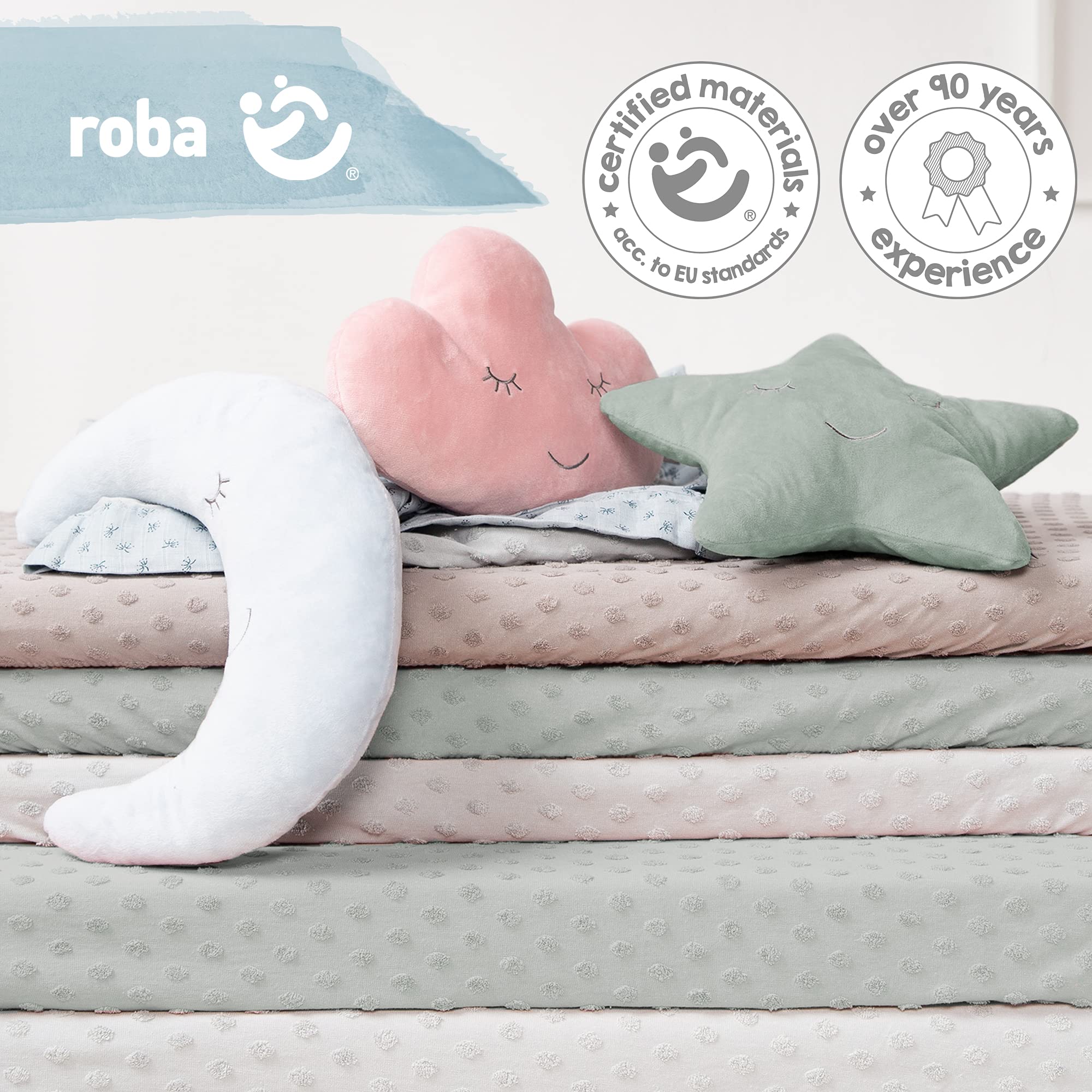 roba Style Cuddly Cushion Star Frosty Green Fluffy Decorative Cushion for Baby and Children's Room, 19x32x9 - Image 3