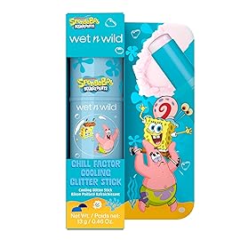 wet n wild Spongebob Cooling Glitter Stick, Shimmering Opal Glow for Face & Body, Puffiness-Reducing Stick - Chill Factor