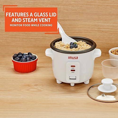 Vista 5 de IMUSA Arrocera Eléctrica Cerámica de 1.5 Tazas, Blanca