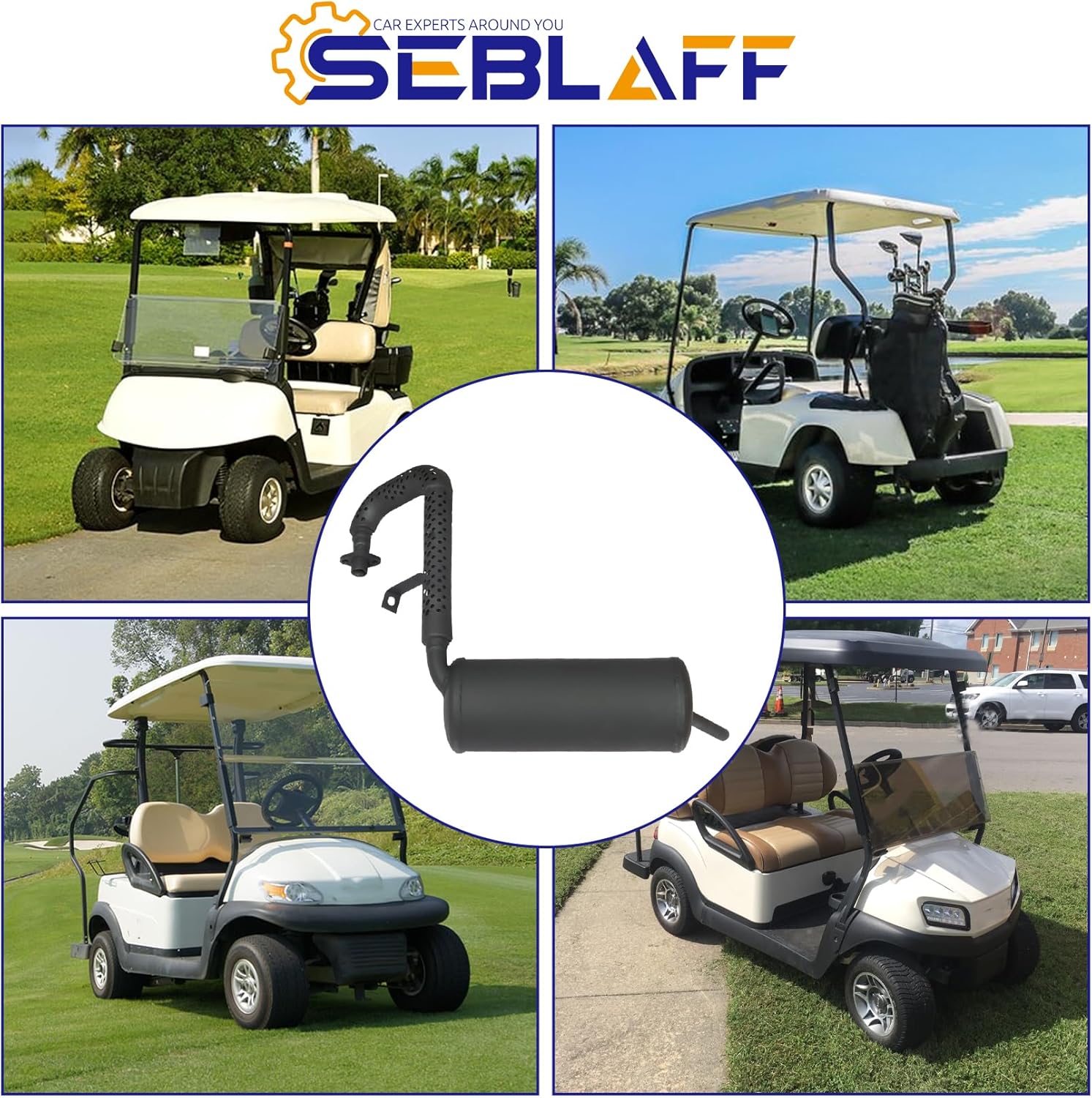 Golf Cart Engine Muffler FE290 Replacement for 1994-2014 Club Car DS Gas Golf Carts 101859301