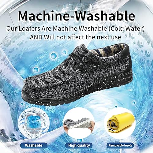 Vista 2 de Mocasines lavables a máquina para hombre, con cordones, informales, cómodos y transpirables, zapatos náuticos para el trabajo, suela suave, zapatos