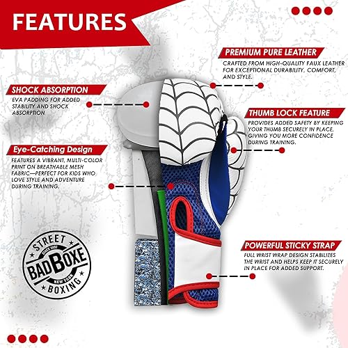 Vista 3 de Guantes de boxeo para niños de 6 onzas Guantes juveniles para kickboxing, Muay Thai, MMA Guantes para bolsa de boxeo para niños para saco de boxeo