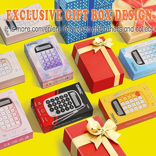 Miniatura 6 de Calculadora, calculadora amarilla linda pantalla LCD grande de 10 dígitos y botones, calculadora con pantalla LCD grande, ideal para la vida