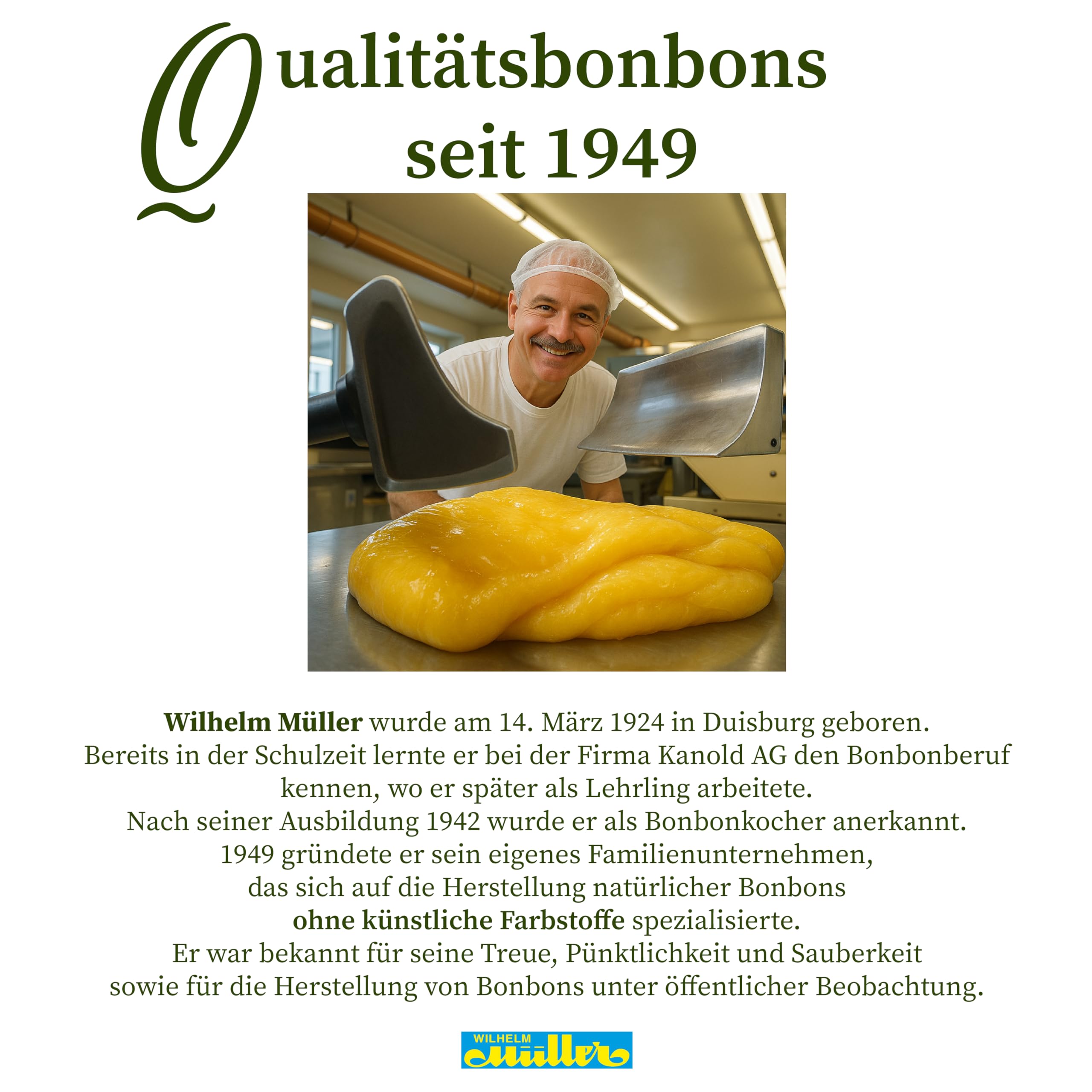 WILHELM Müller Waldmeister Bonbons in Blütenform - Retro Fruchtbonbons - Bonbons mit Waldmeister Geschmack - Im praktischen Beutel aus Deutschland - 2500g
