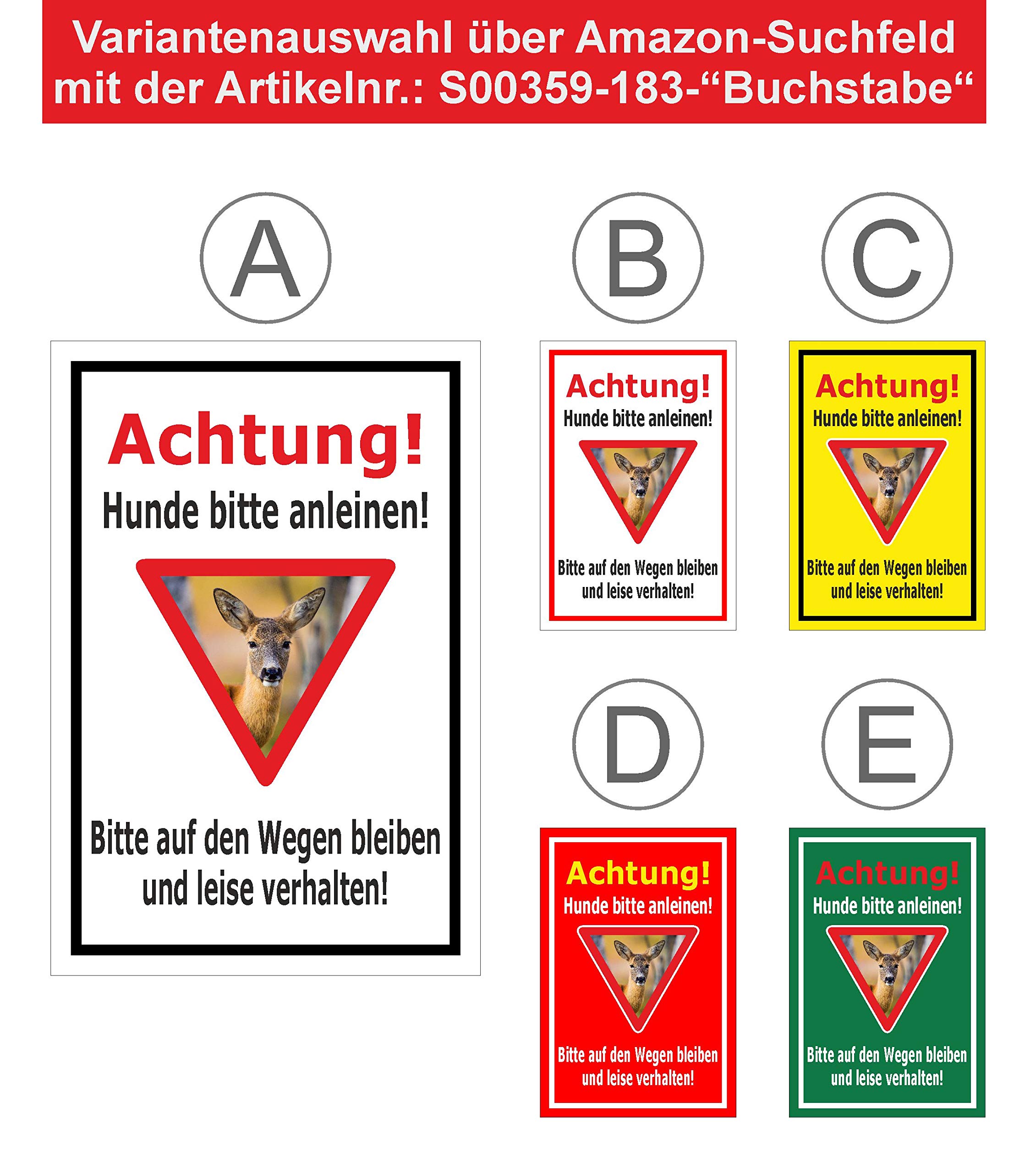Schild Hunde Anleinen Auf Den Wegen Bleiben - In 4 Größen Wald Forst