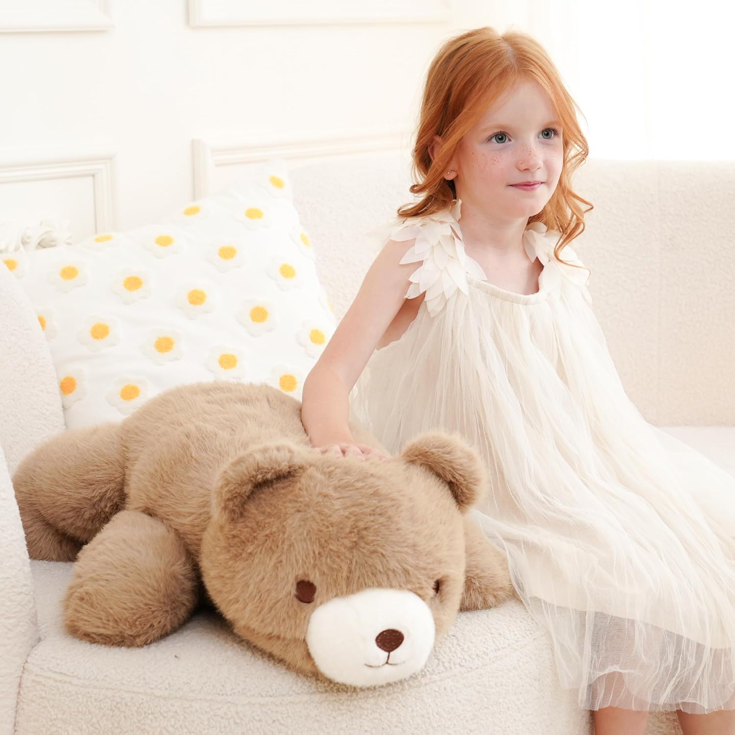 Weighted Stuffed Animals, Bear Stuffed Animal, Weighted Bear Plush, Toy Gifts for Kids & Adults, Brown, 4.5 lbs, 25 Inch