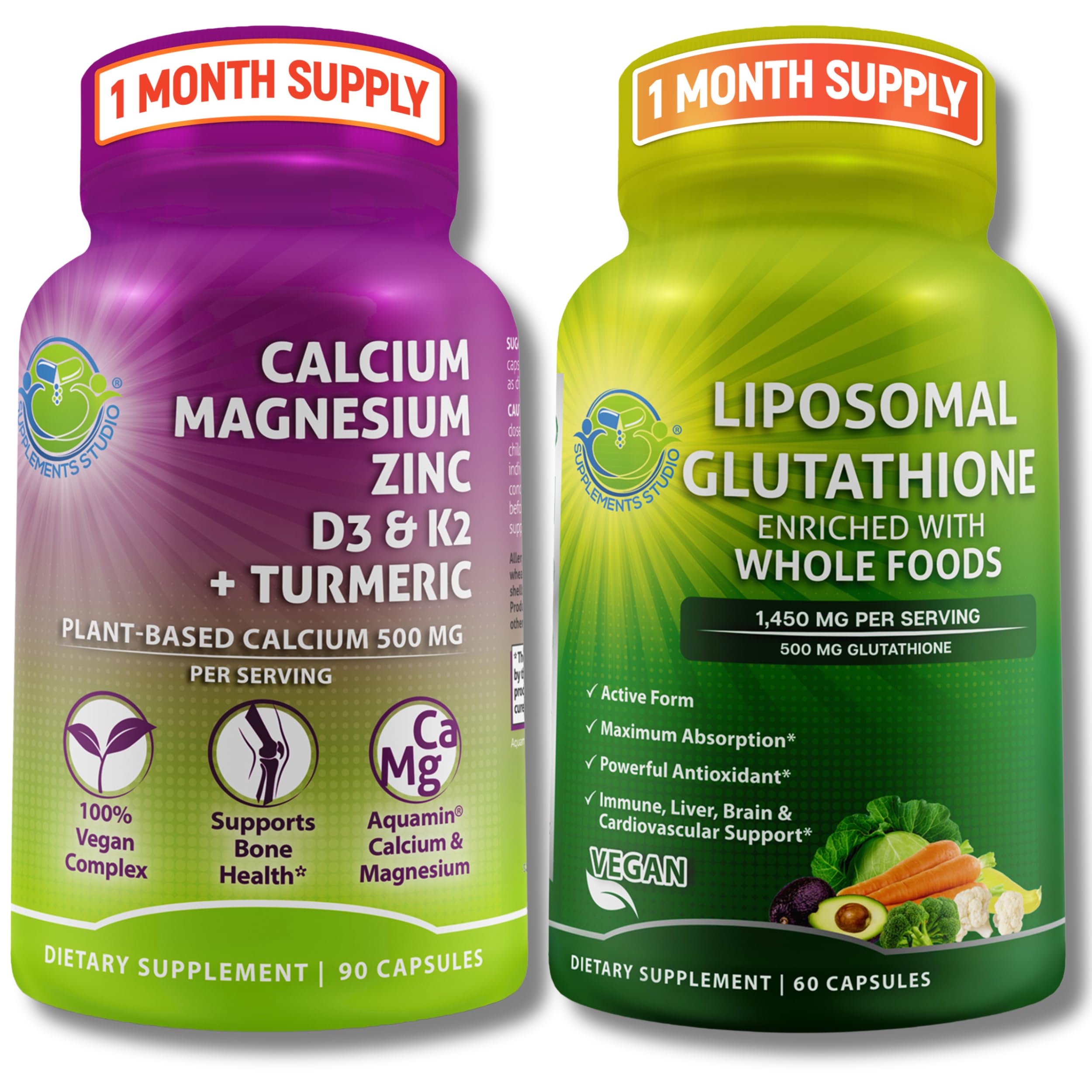 Amazon.com: Calcium and Glutathione Duo Liposomal Glutathione 500mg with Organic Whole Foods + Plant-Based Calcium 500mg (from Aquamin), Magnesium, Zinc, D3, K2 & Turmeric Vegan, Non-GMO, Clean Nutrition : Health Amazon.com: Calcium and Glutathione Duo Liposomal Glutathione 500mg with Organic Whole Foods + Plant-Based Calcium 500mg (from Aquamin), Magnesium, Zinc, D3, K2 & Turmeric Vegan, Non-GMO, Clean Nutrition : Health