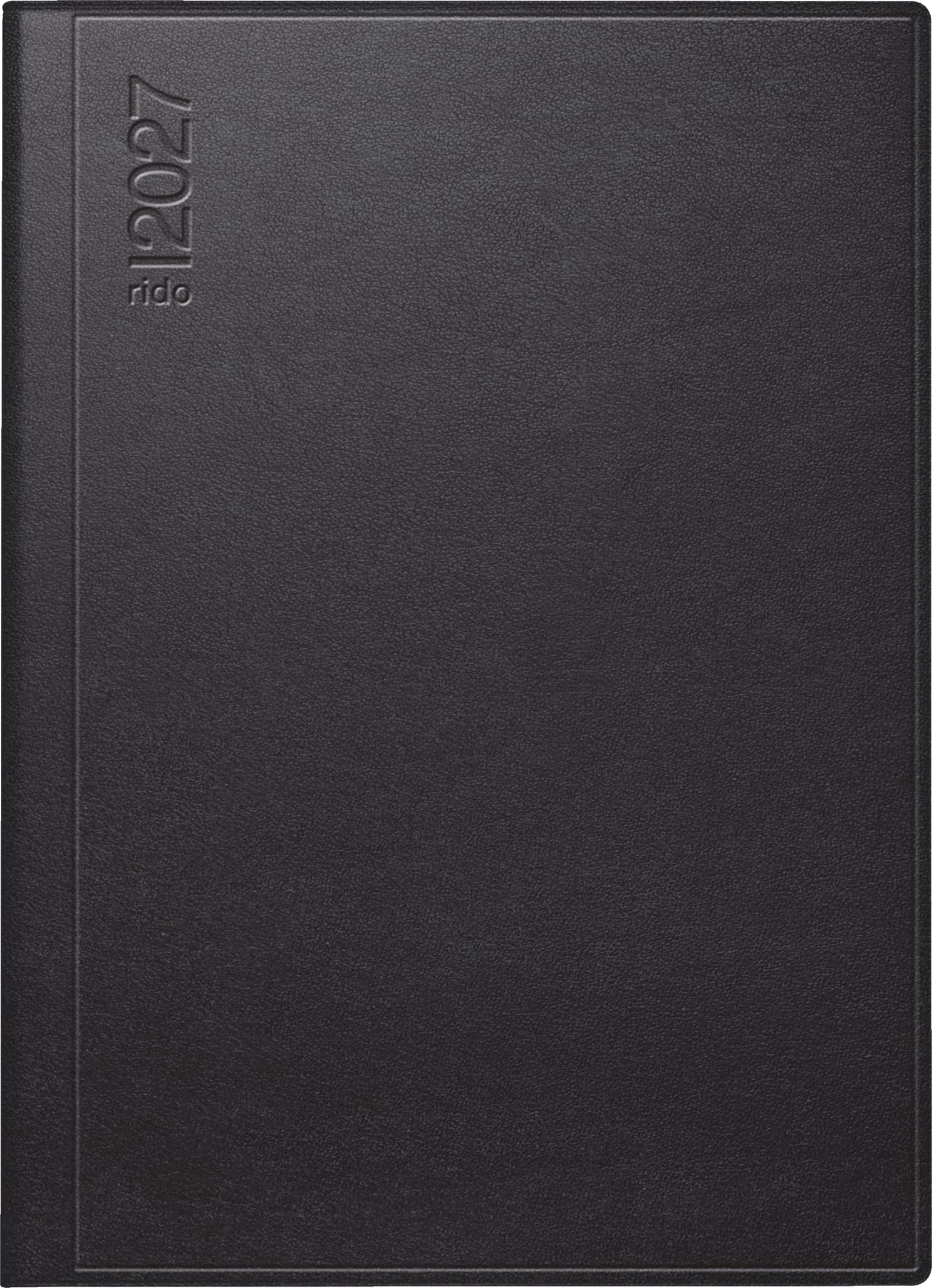 rido/idé 7018104907 Taschenkalender Mod. perfect/Technik I 2027 A6, Kunstleder, schwarz