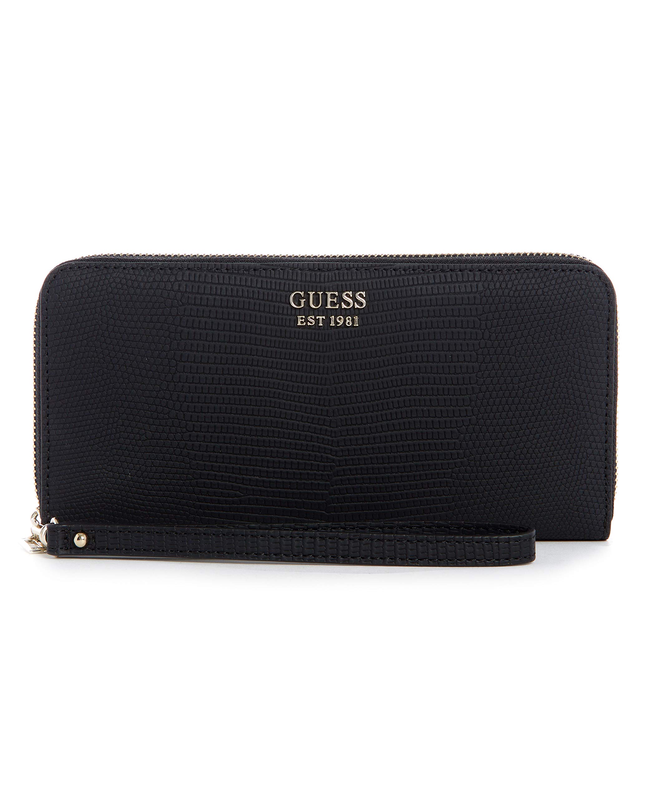 GUESSwomens Wallet, Wristlet, Zip Around, wallet wristlet clutch, Black, One Size US