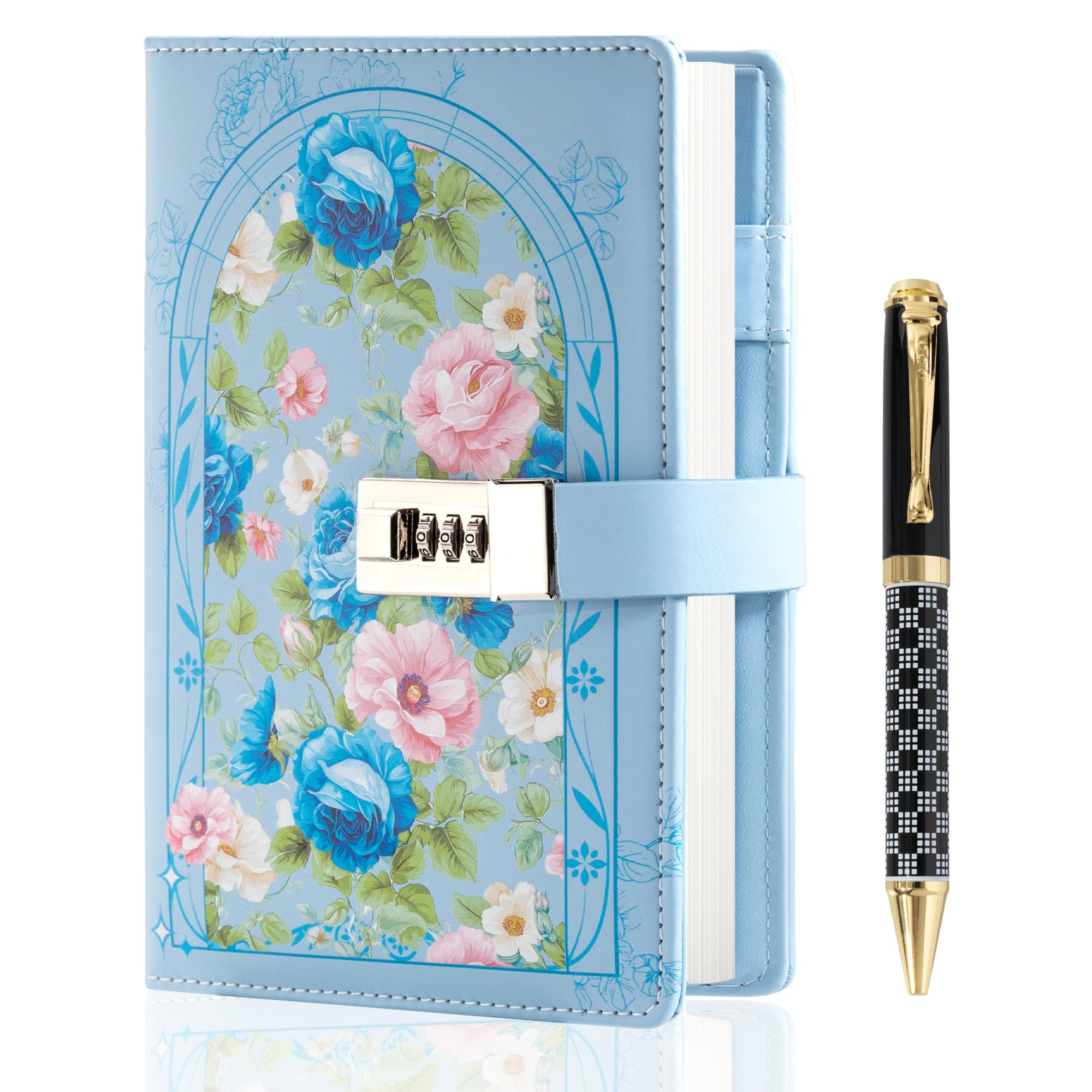 MGGAO Diary with Lock, A5 Lined Journal with Pen and Gift Box