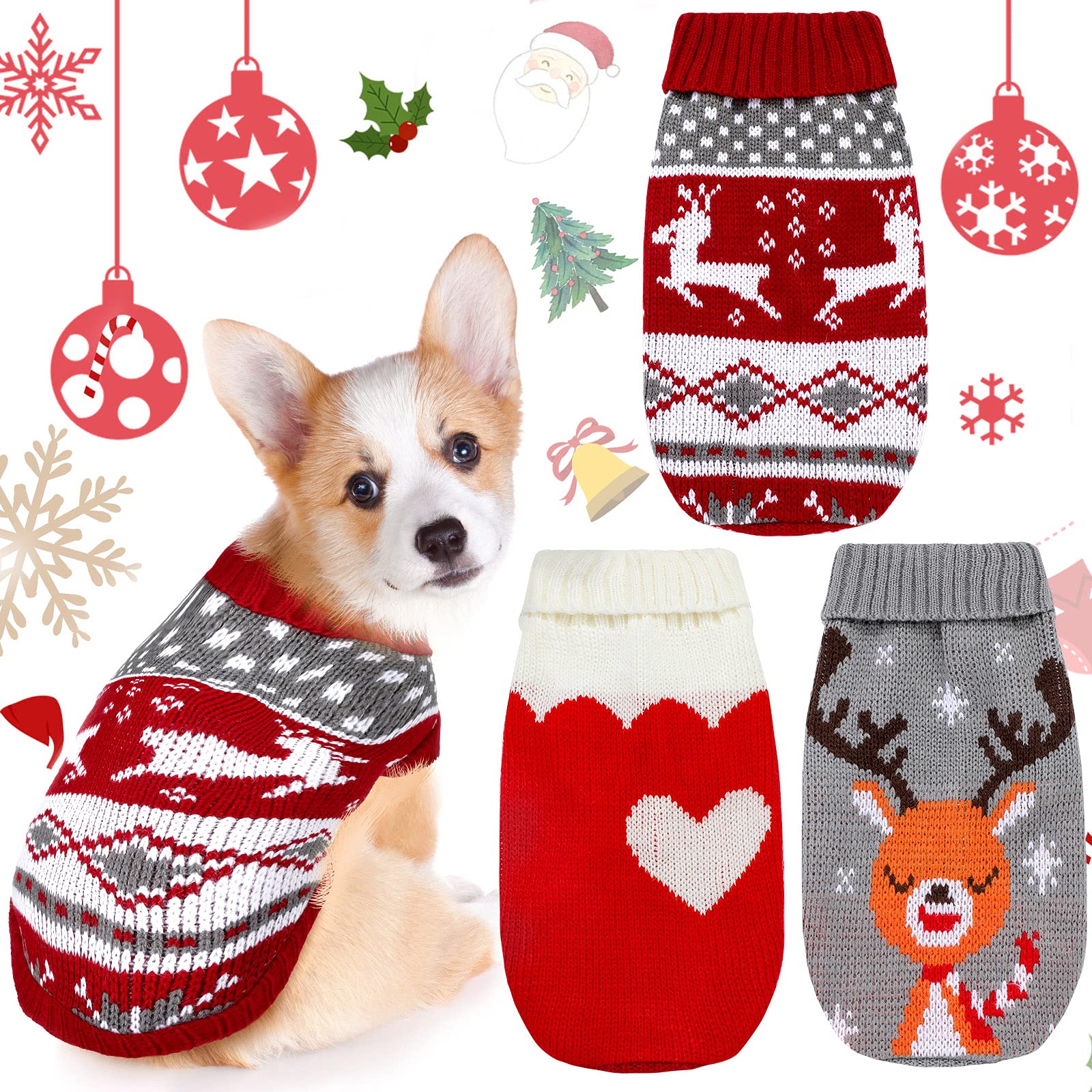 Vêtements doux et chaud pour petit chien et chat style rétro de Noël M