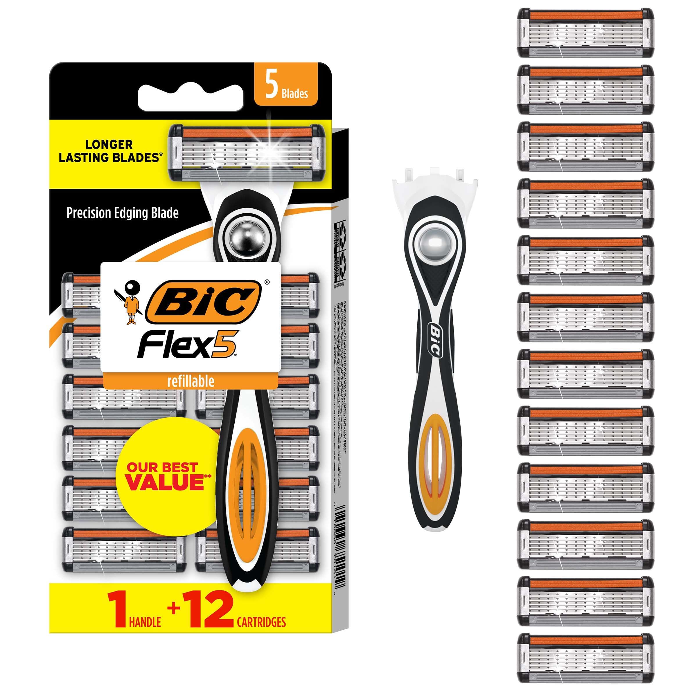 

                                                    BIC Flex 5 Men's Refillable 5-Blade Razors with 1 