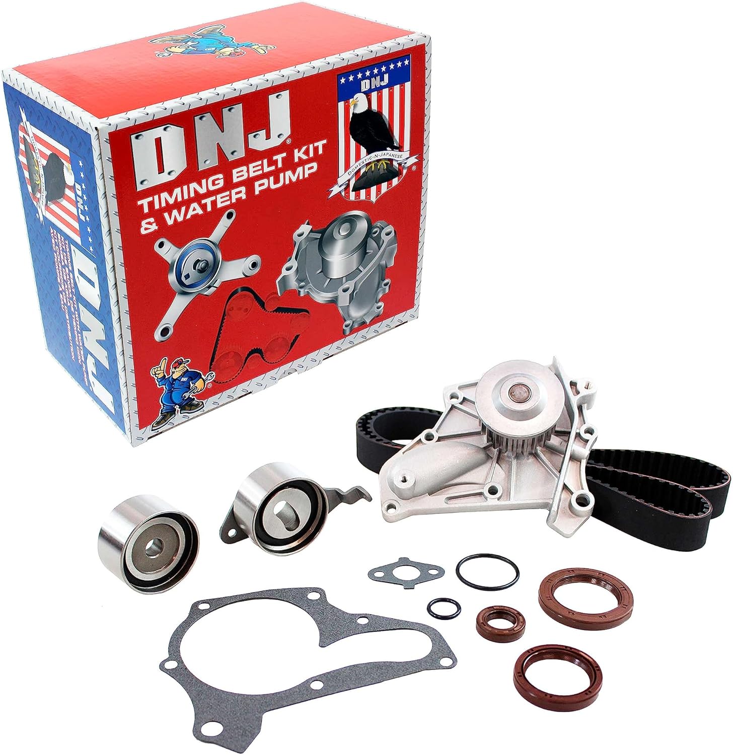 DNJ TBK907WP Timing Belt Kit with Water Pump for 1987-2001 Toyota Camry, Celica, MR2 2.0L-2.2L L4 16V DOHC 1998cc