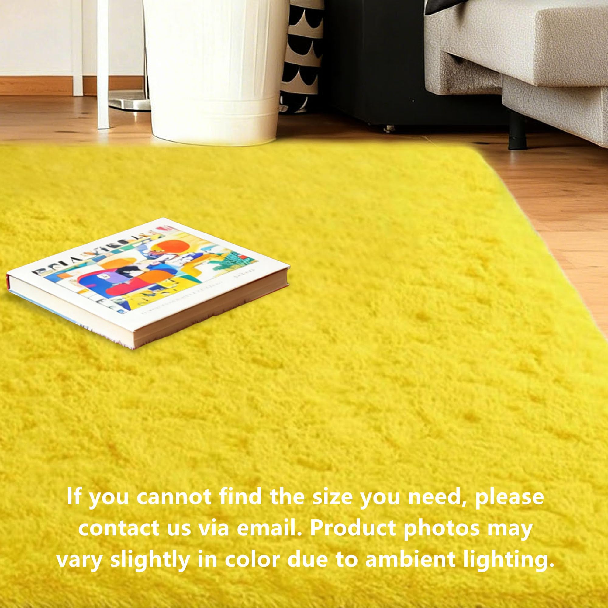 Tapis Salon 360 x 160 cm Moelleux Tapis Moderne Salon Extra Large, Moelleux et Moderne pour La Décoration de La Maison, Jaune