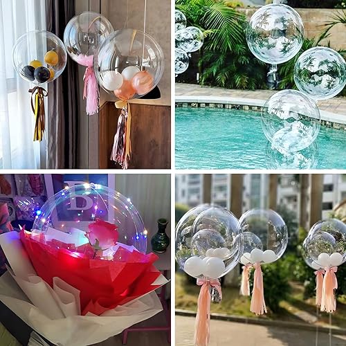 Miniatura 7 de Globos de burbujas transparentes de 24 pulgadas, 10 globos transparentes grandes para rellenar bodas, fiestas de cumpleaños, Navidad, decoraciones