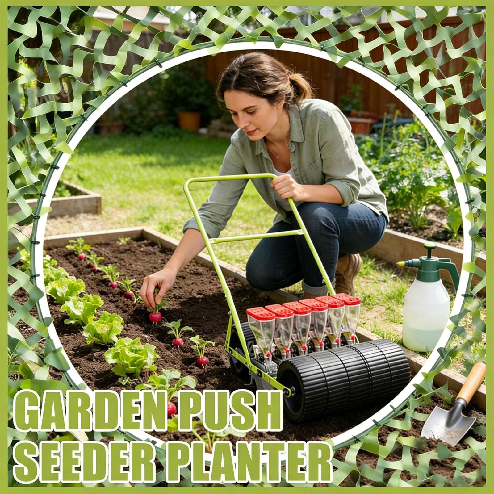 Seminatrice per Mais e soia | Seminatrice Manuale per ortaggi per Semi da 2 a 10 mm | Seminatrice Manuale Portatile per la Semina di precisione su terrazze e pendii 4row