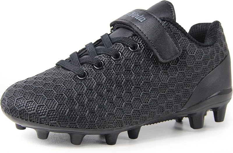 BomKinta Kids Soccer Cleats Firm Ground Athletic Outdoor Football Shoes | Rubber Molded, Softball