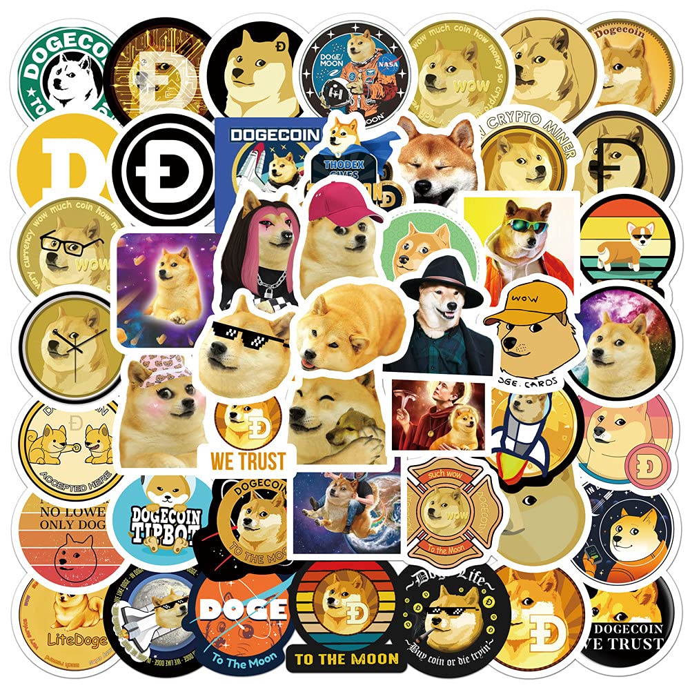 AUCEKO 50PCS Stickers for Bitcoin,Digital Currency Stickers,Teens Boys and Girls Sticker Pack Vinyl Skateboard Guitar Door Laptop Luggage Car Bike Water Bottle Birthday Party Supplies Stickers