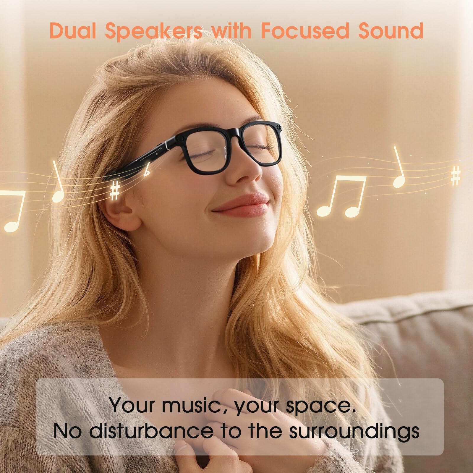 2026 AI Smart Glasses 4K Caméra HD 1200P Lunettes avec Enregistrement vidéo, Traduction simultanée/Identification d'objet GPT, lentilles photochromiques, avec étui de Charge 3600 mAh