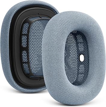 Ear Cushions for Apple AirPods Max, Upgraded Mesh Ear Pads Replacement for Air Pods 1 & 2 Over-Ear Headphones with Original Silicone Design Light Blue