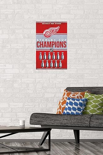 Miniatura 8 de Trends International NHL Detroit Red Wings - Póster de pared de Champions 23, 22.37 x 34.00 pulgadas, versión enmarcada en negro