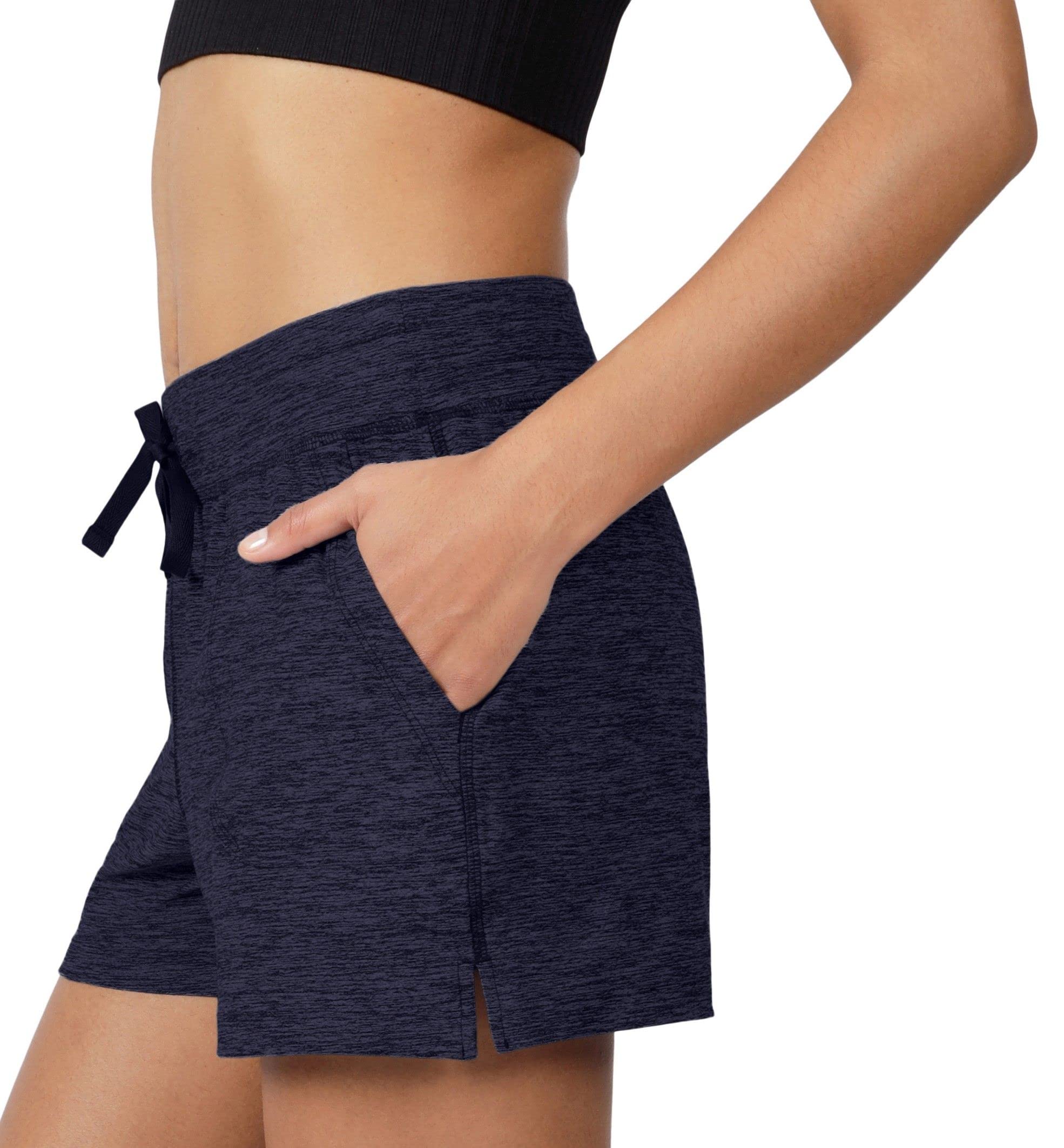 90 Degree By Reflex Lightweight Lounge Heather Shorts Drawstring Casual Summer Sleep Short Shorts for Women