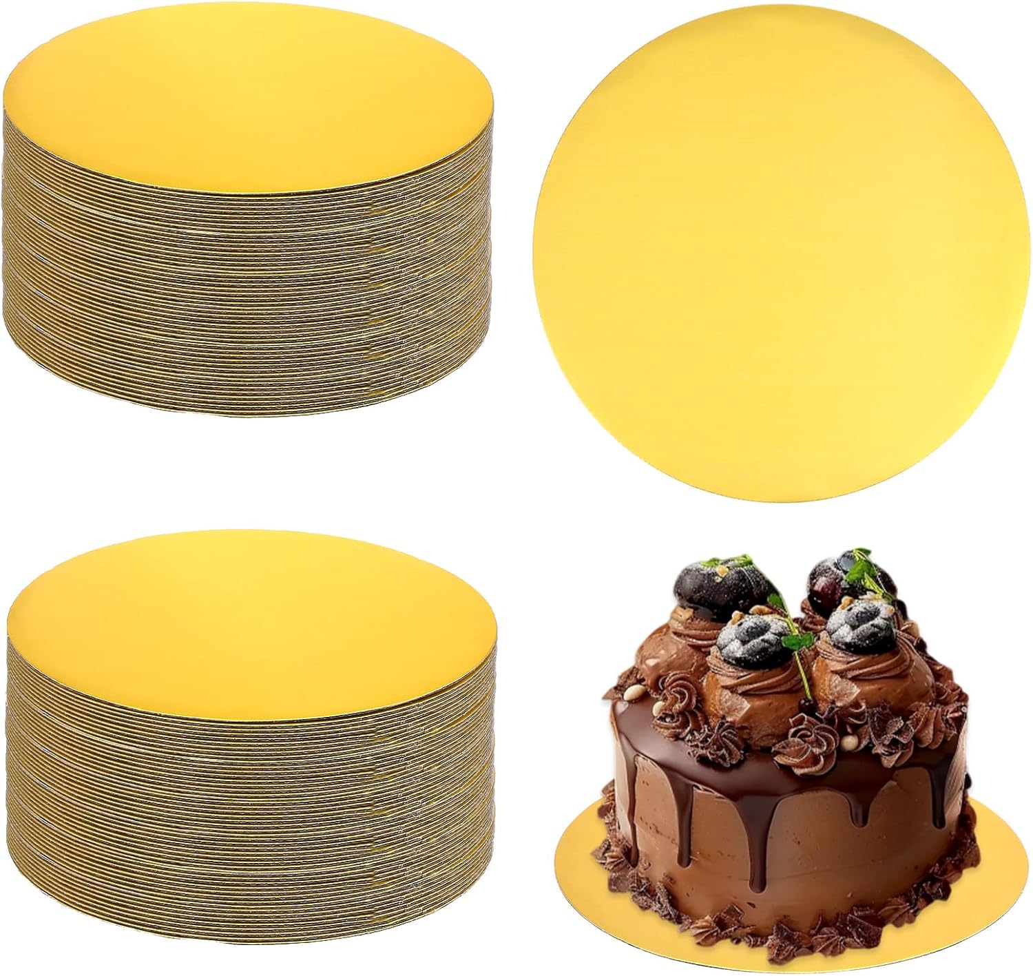 40 Pcs Cake Boards 10 Inch Round Round Circles Rounds Base Food-Grade Cardboard Cake Plate for Valentine Decorating Supplies Dessert